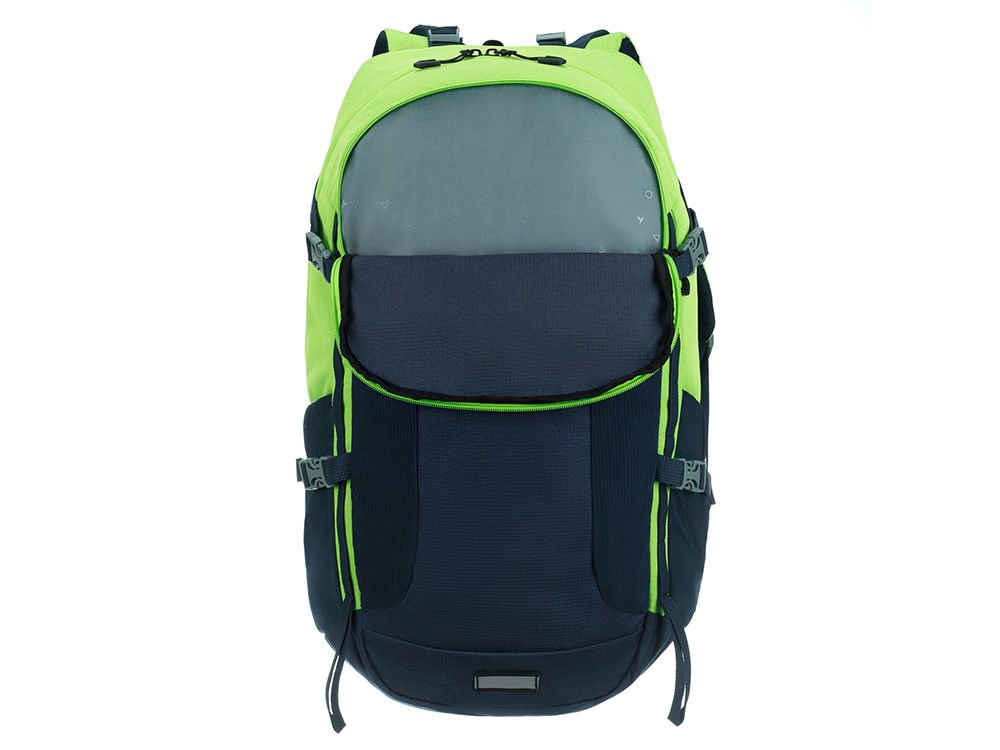 Туристический рюкзак TORBER КЕМПИНГ, синий/салатовый, полиэстер, 36 х 54 х 16 см-4