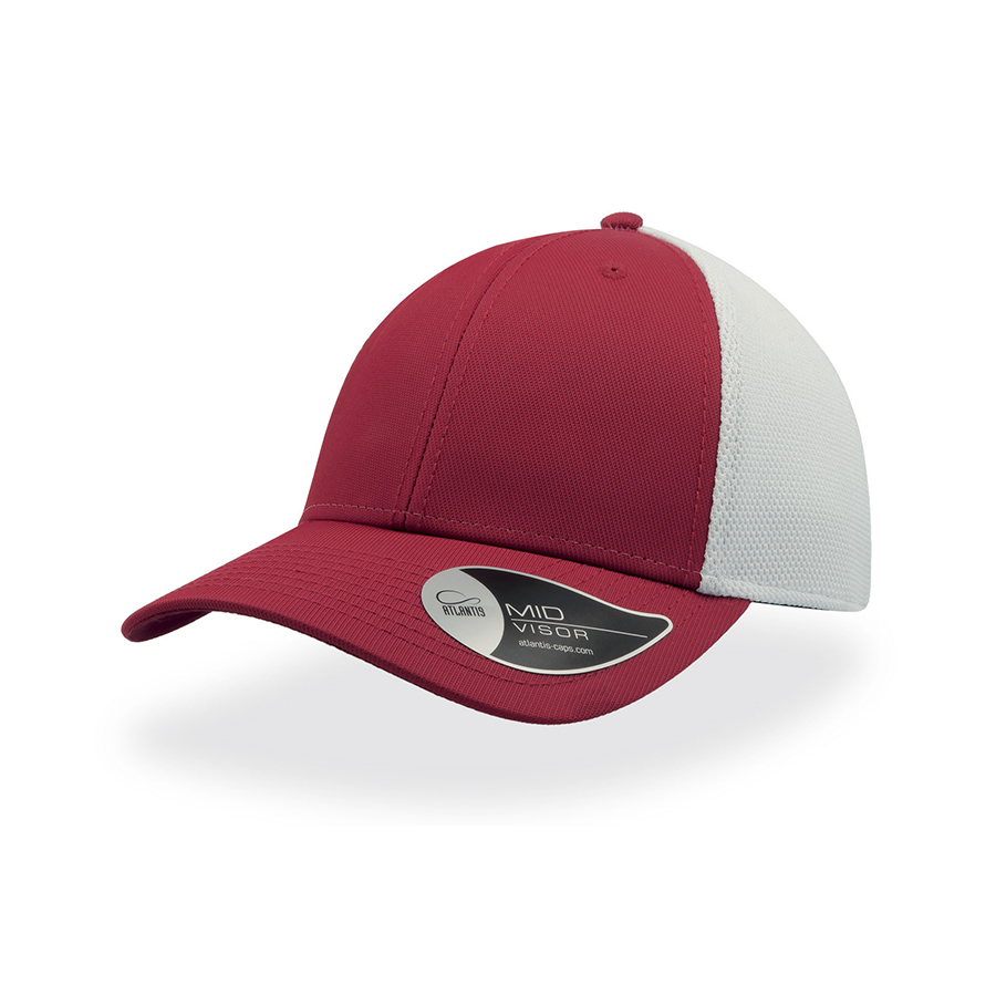 Бейсболка CAMPUS, 6 клиньев, застежка на липучке, красный, белый-0