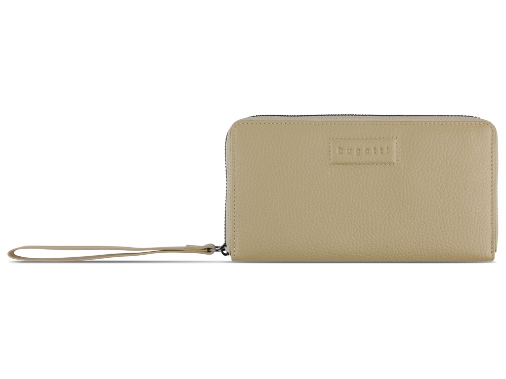 Кошелёк женский BUGATTI Elsa, с защитой RFID, песочного цвета, воловья кожа/полиэстер, 18,7х2х10 см-1
