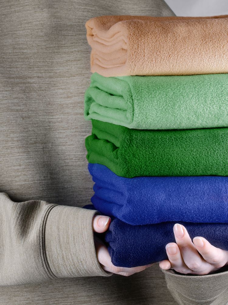 Флисовый плед Warm&Peace, бежевый-4