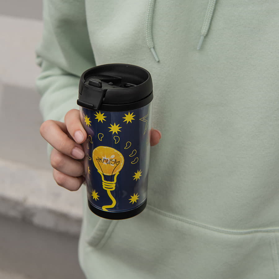 Термокружка IMPULSE под полиграфическую вставку, 220мл, прозрачный-4