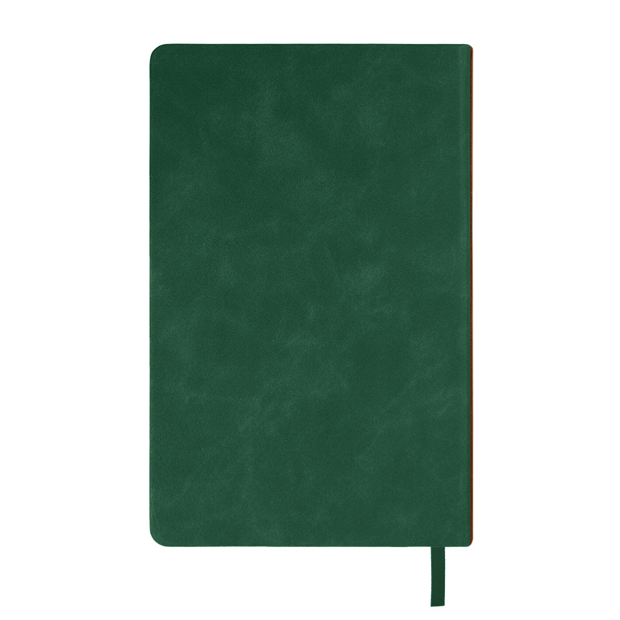 Ежедневник недатированный Muse, зеленый, А5, с декоративной коричневой полосой, блок в линейку, зеленый-3