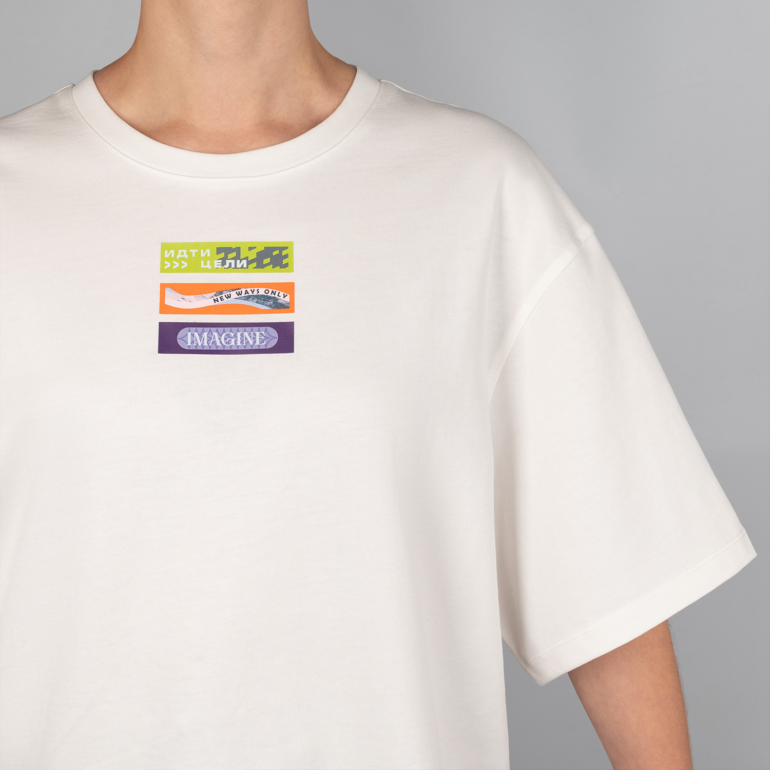 Футболка унисекс Крис (Kris), 150 гр., белая (теплого оттенка)-13