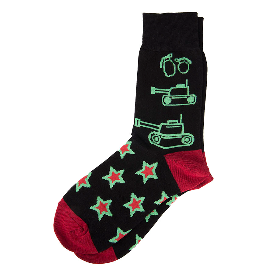 Носки подарочные "Звезды" в упаковке, синий, красный-0