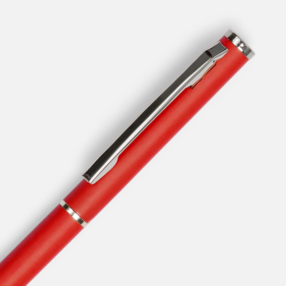 Ручка шариковая Hotel Chrome, ver.2, матовая красная-3
