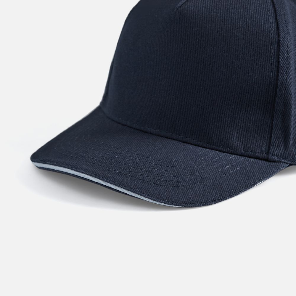 Бейсболка Long Beach, темно-синяя с белым-2