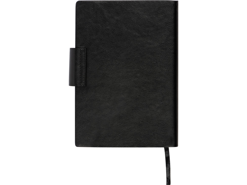 Бизнес блокнот А5 Monoi с клапаном, твердая обложка, 128 листов, черный-2