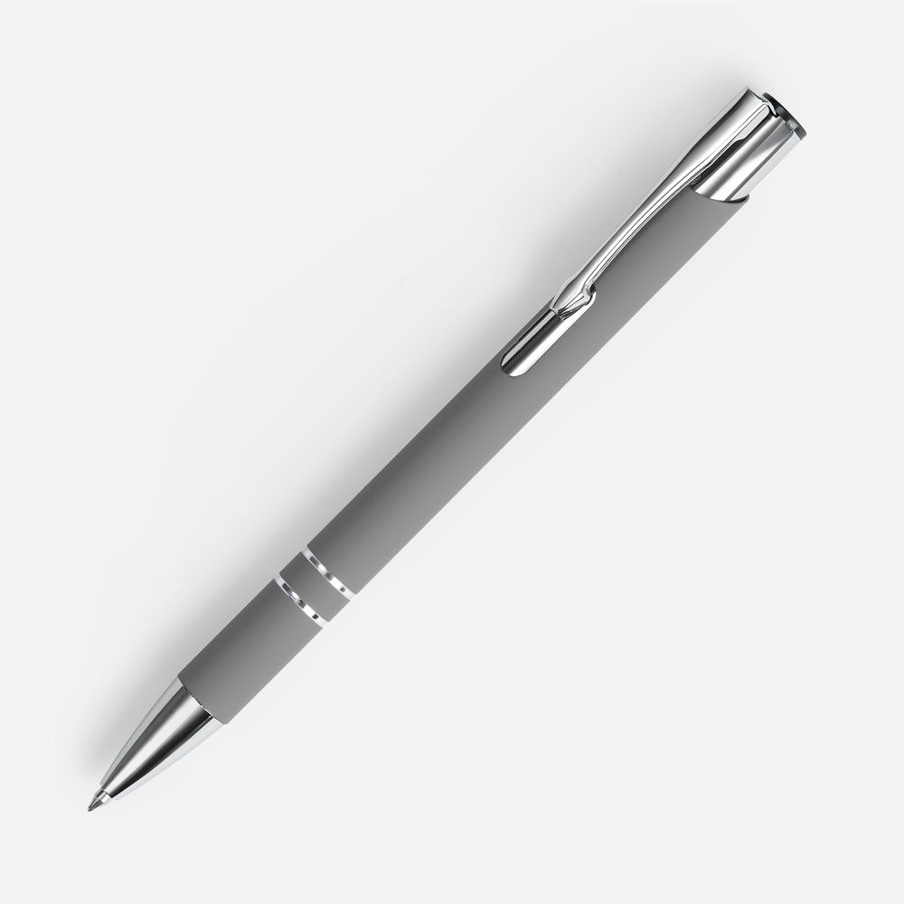 Ручка шариковая Keskus Soft Touch, серая-1