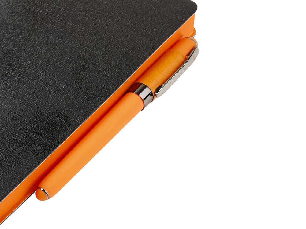 Ежедневник недатированный А5 Boston, черный (оранжевый обрез)-5