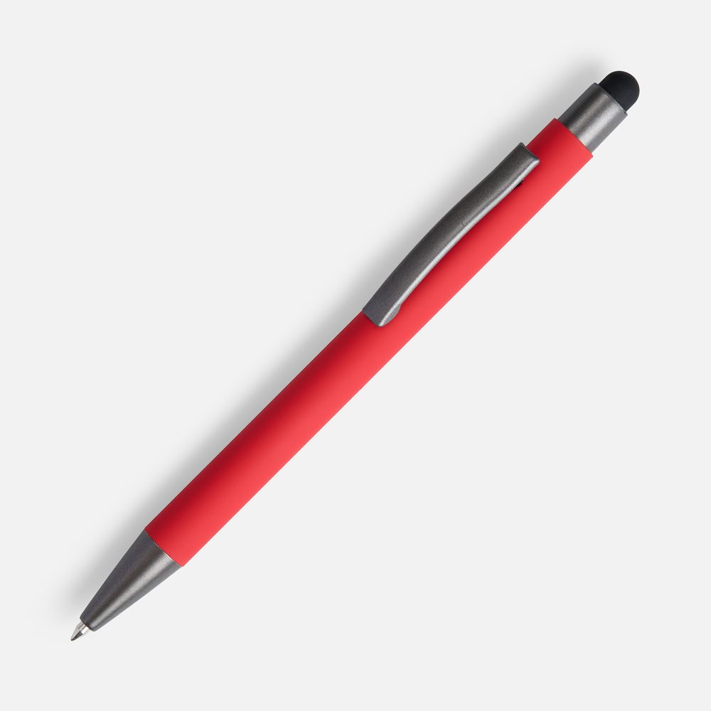 Ручка шариковая Atento Soft Touch со стилусом, красная-1