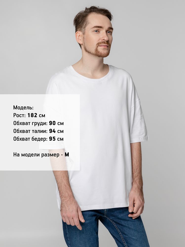Футболка унисекс оверсайз Crosstown, белая-6