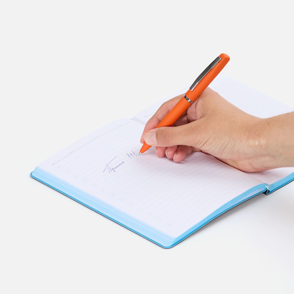 Ручка шариковая Bolt Soft Touch, оранжевая-4