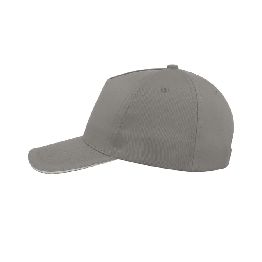Бейсболка START FIVE SANDWICH, 5 клиньев, застежка на липучке, серый-3