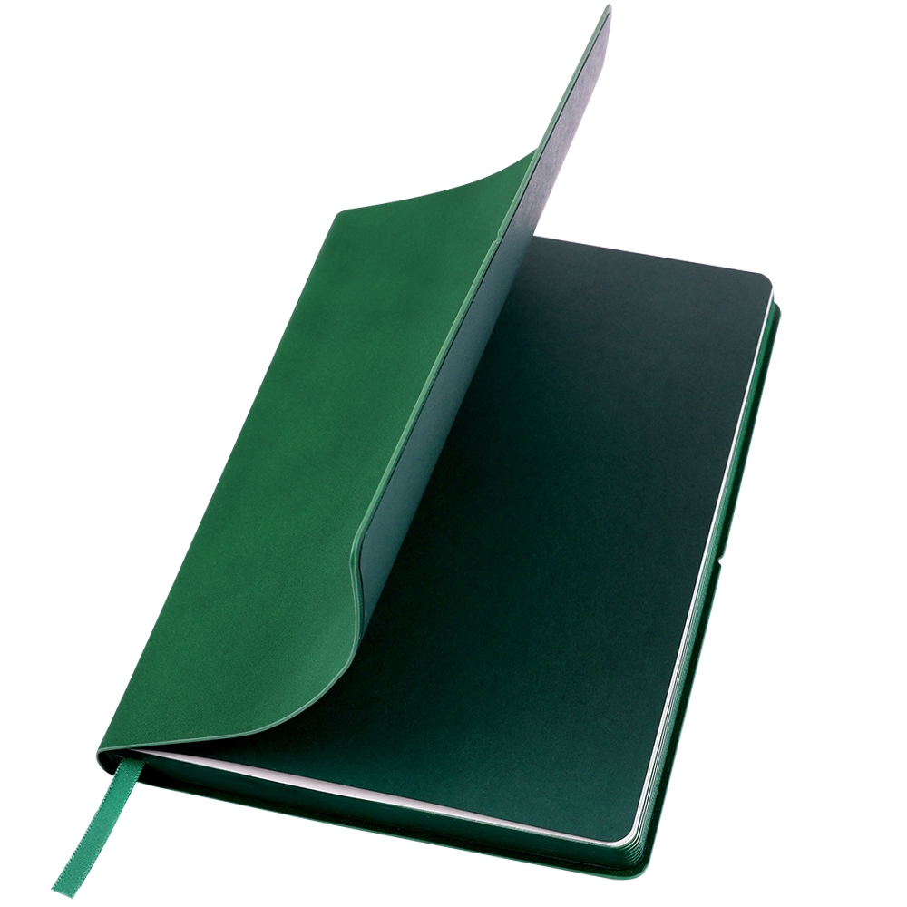 Ежедневник A5 недатированный Massimo в мягком переплёте, Темно-зеленый-1