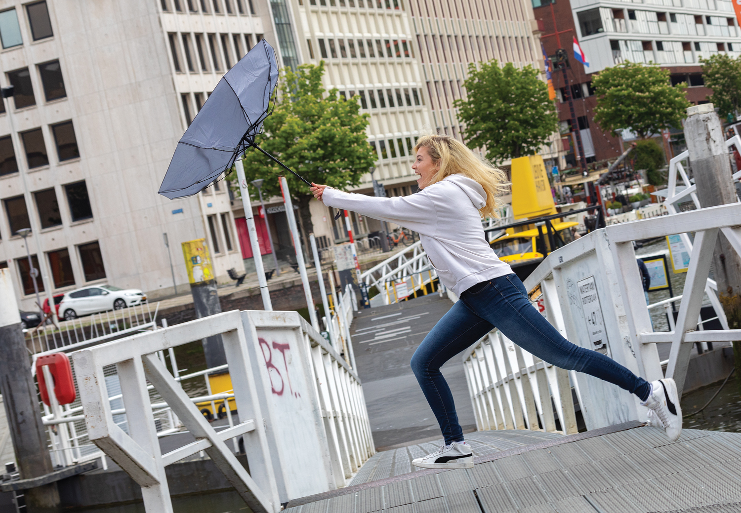 Автоматический зонт Impact из RPET AWARE™ с бамбуковой рукояткой, d94 см-9