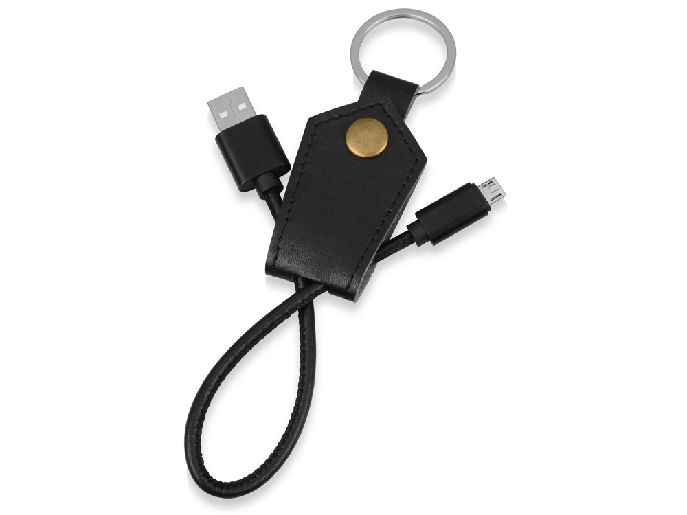 Кабель-брелок USB-MicroUSB Pelle, черный-0