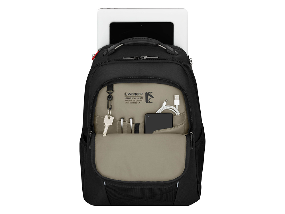 Рюкзак WENGER ALTAIR 15.6, черный, переработанный ПЭТ/Полиэстер, 32х21х44 см, 22 л.-3