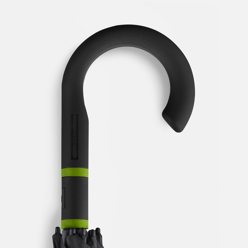 Зонт-трость с цветными спицами Color Style, зеленое яблоко, с черной ручкой-2