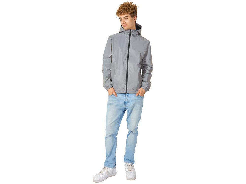 Ветровка светоотражающая 2XL, серебристый-4