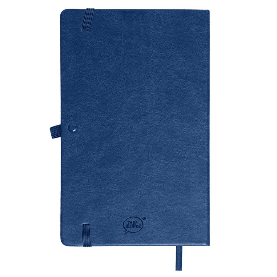 Бизнес-блокнот "Justy", 130*210 мм, темно-синий,  тв. обложка,  резинка 7 мм, блок-линейка, темно-синий-2