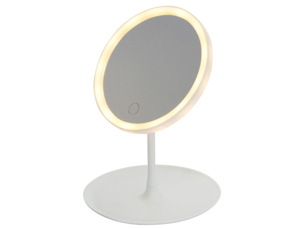 Косметическое зеркало с LED-подсветкой Beautific, белый-12