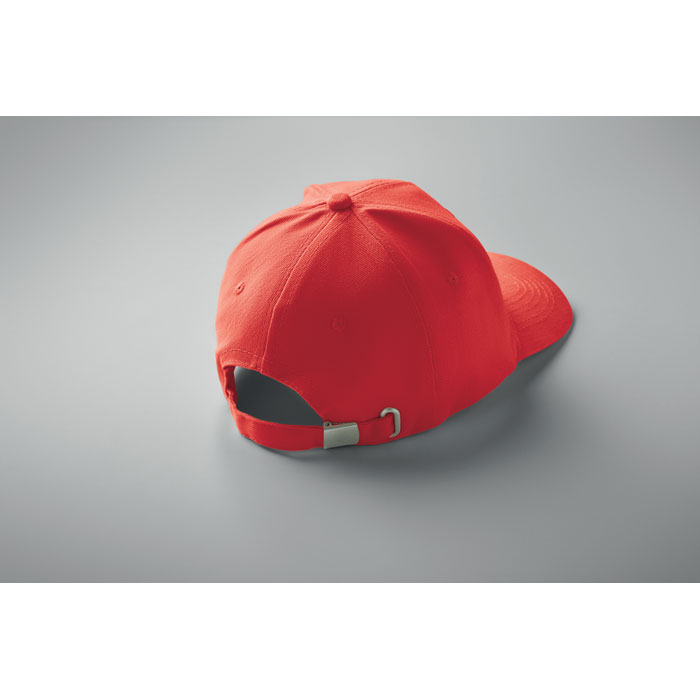 6 panel baseball cap, красно-белый-2