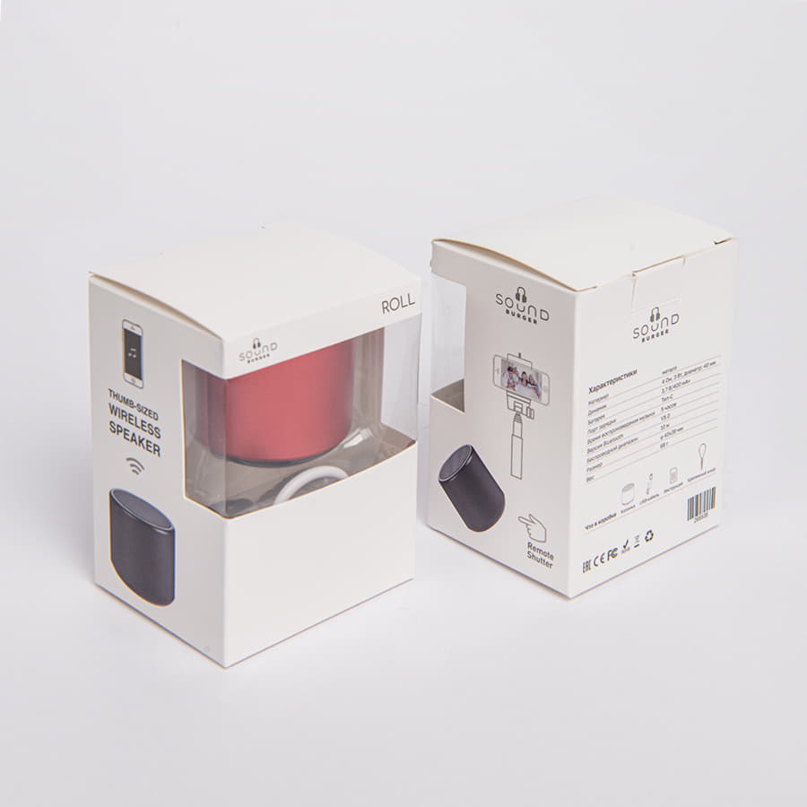 Портативная mini Bluetooth-колонка Sound Burger "Roll" черный, черный-5