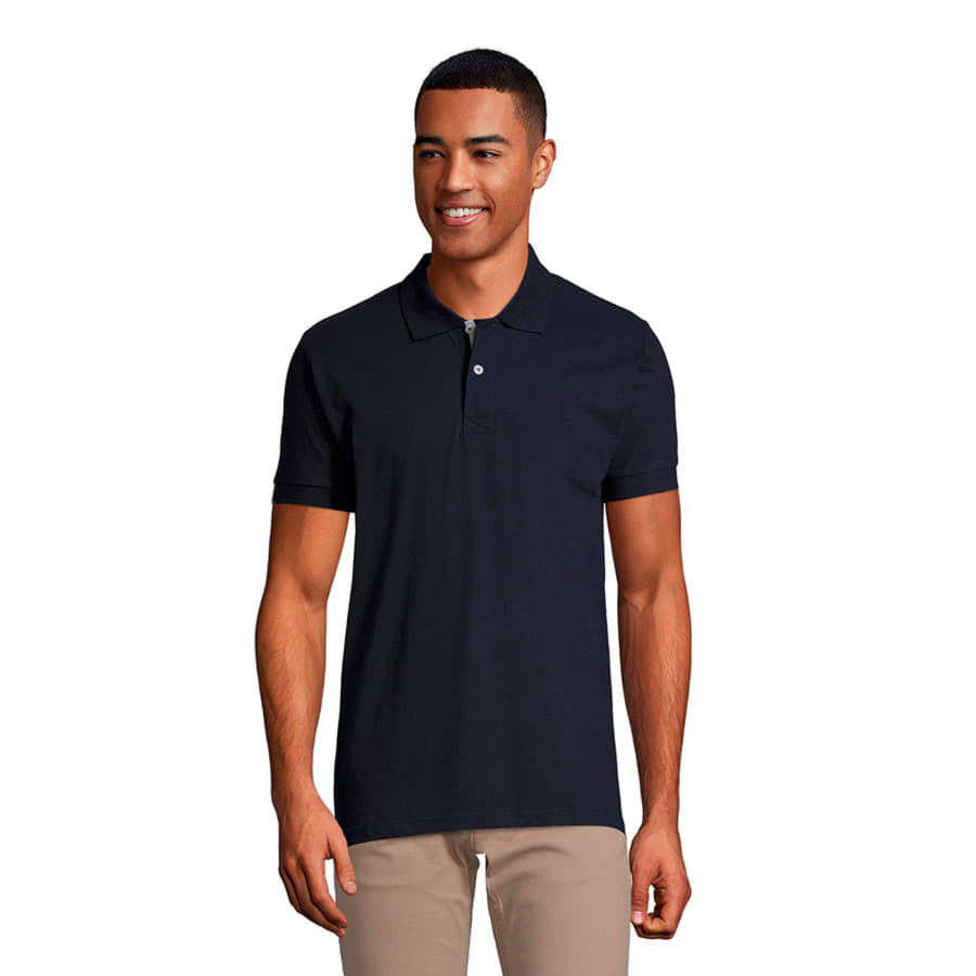 Рубашка поло мужская PORTLAND MEN 200, темно-синий, серый-1