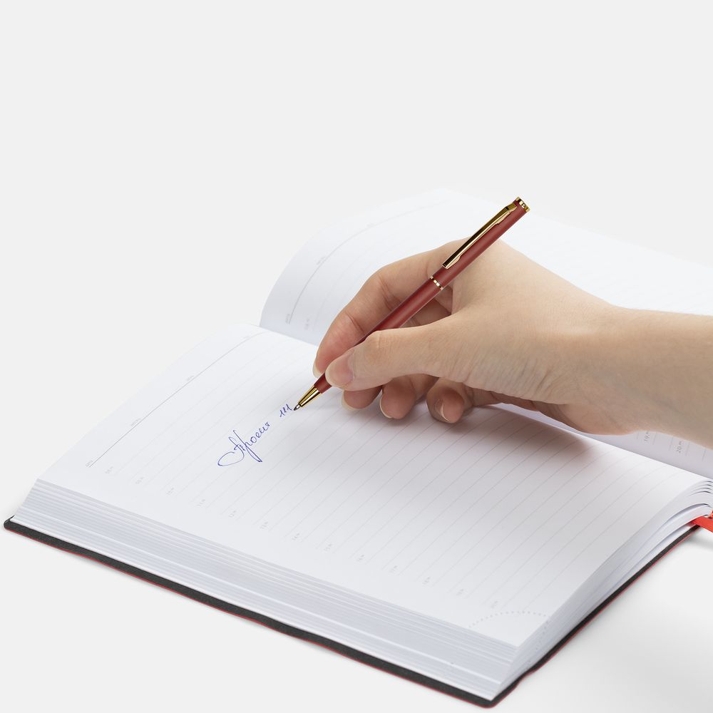 Ручка шариковая Hotel Gold, ver.2, матовая бордовая-2