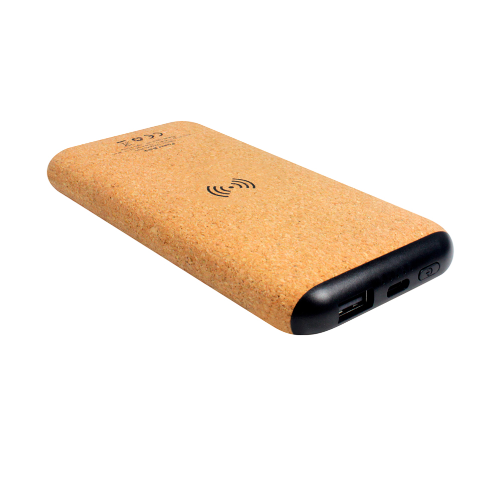 Внешний аккумулятор Suntory с беспроводной зарядкой, Черный-4