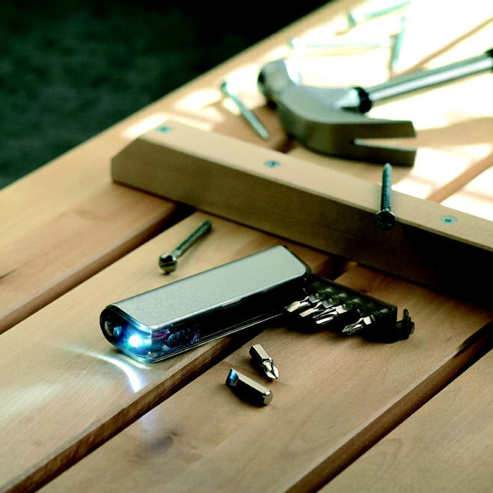 Набор инструментов с фонариком, прозрачно-серый-1