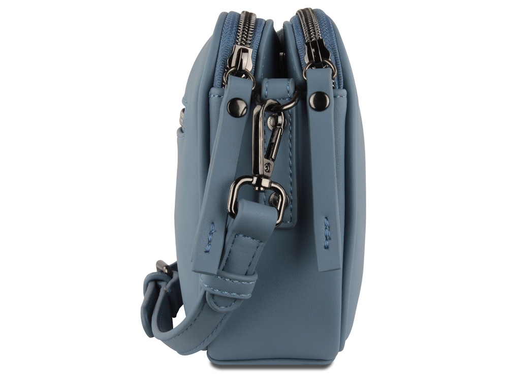 Сумка кросс-боди женская BUGATTI Almata, голубая, полиуретан, 21,5х6х15 см-4