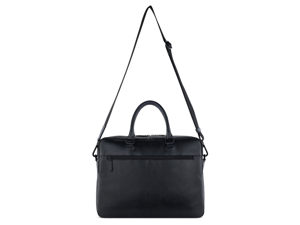 Портфель мужской BUGATTI Clark, чёрный, воловья кожа/полиэстер, 40х9,5х29 см, 10 л-3