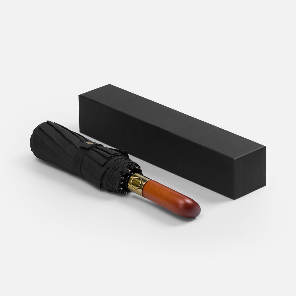 Зонт складной Cloudburst в подарочной упаковке, черный-5