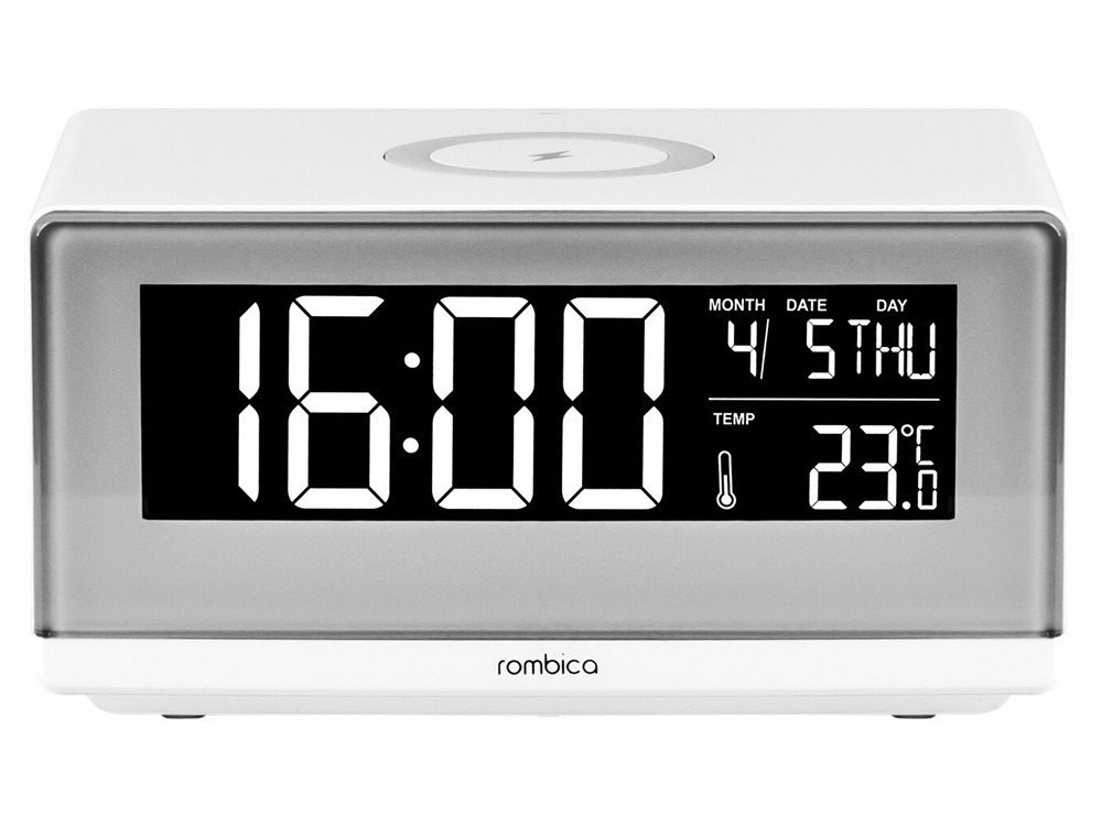 Часы с беспроводным зарядным устройством Rombica Timebox 2, белый-1