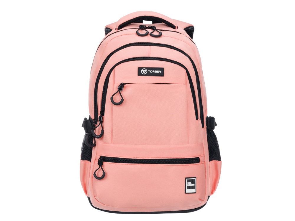 Рюкзак TORBER CLASS X, персиковый, 46 х 32 х 13 см + Мешок для сменной обуви в подарок!-0