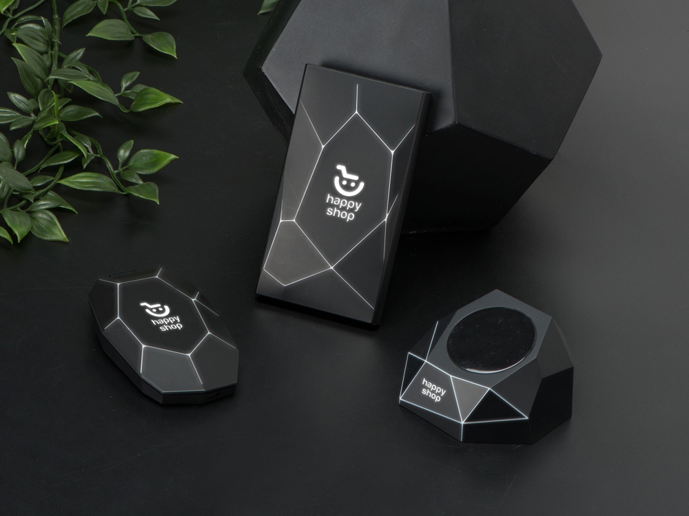 Док-станция Geo Dock с быстрой беспроводной зарядкой, черный с белой подсветкой. XOOPAR-17