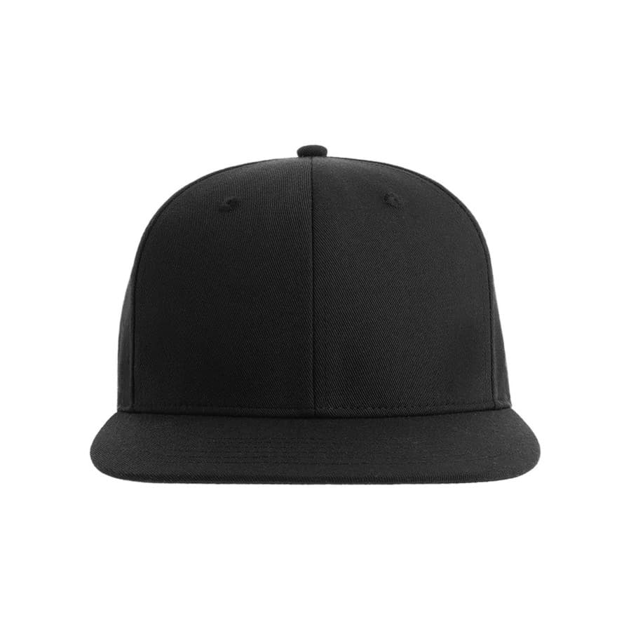 Бейсболка JAMES,6 клиньев,плоский козырек,ПВС застежка, черный-3