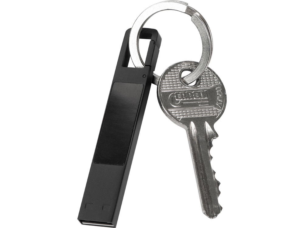 USB 2.0- флешка на 32 Гб c подсветкой логотипа Hook LED, темно-серый, синяя подсветка-3