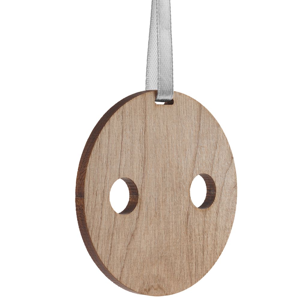 Деревянная подвеска Carving, в форме пуговицы Санты-0