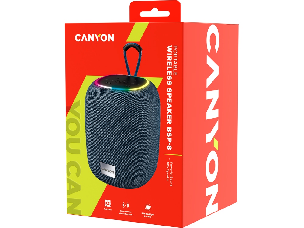 Беспроводная колонка Canyon BSP-8 (CNE-CBTSP8G), 10 Вт, серый-4
