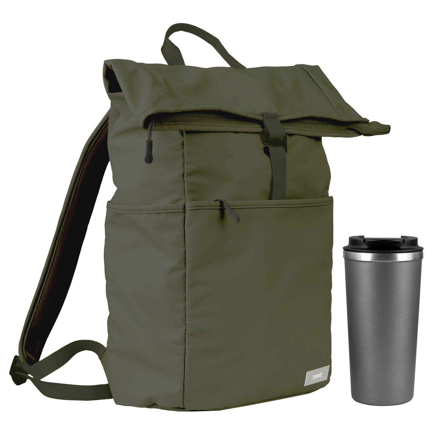 Подарочный набор Палермо (Palermo), Бостон (Boston), зеленый/серый (рюкзак, термокружка)-0