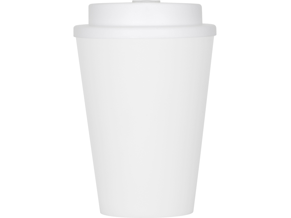 Пластиковый стакан Take away с двойными стенками и крышкой с силиконовым клапаном, 350 мл, белый-3