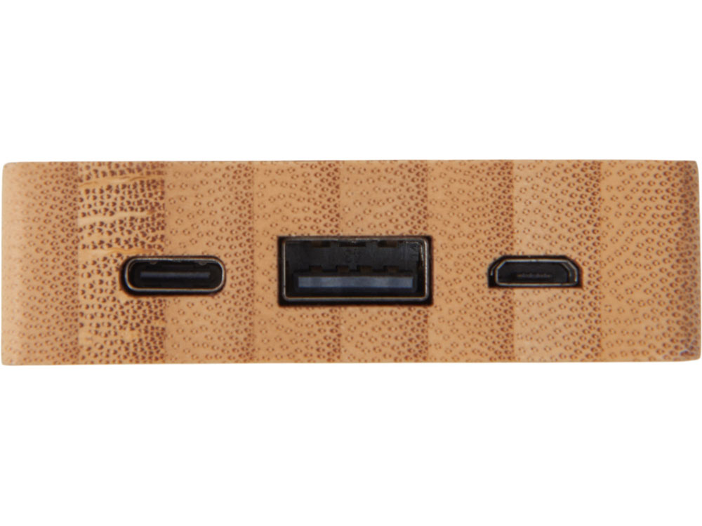 Внешний аккумулятор с подсветкой лого Reedia S2, 5000 mAh, бамбук, черный-5