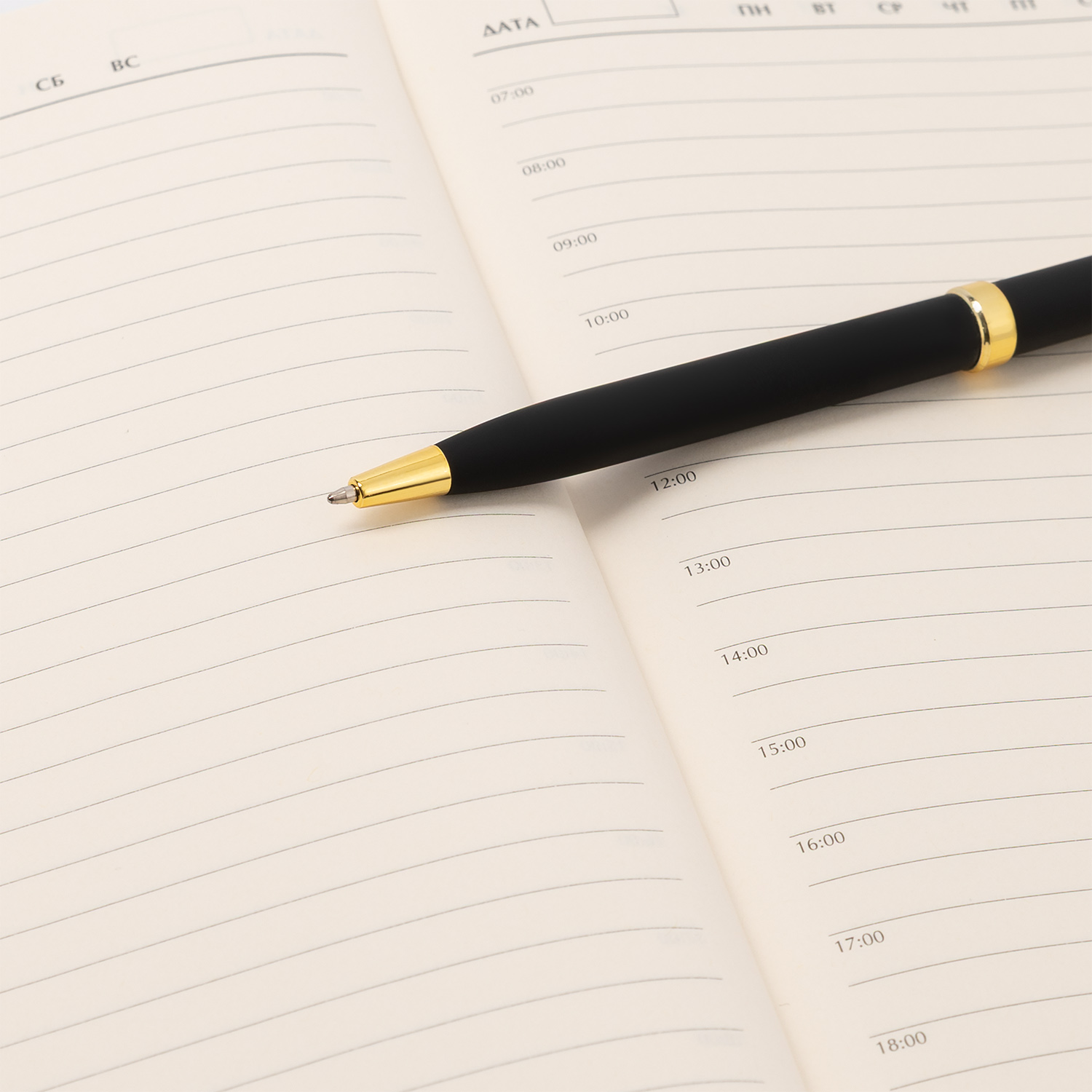 Шариковая ручка Бенуа (Benua), черная/позолота-3