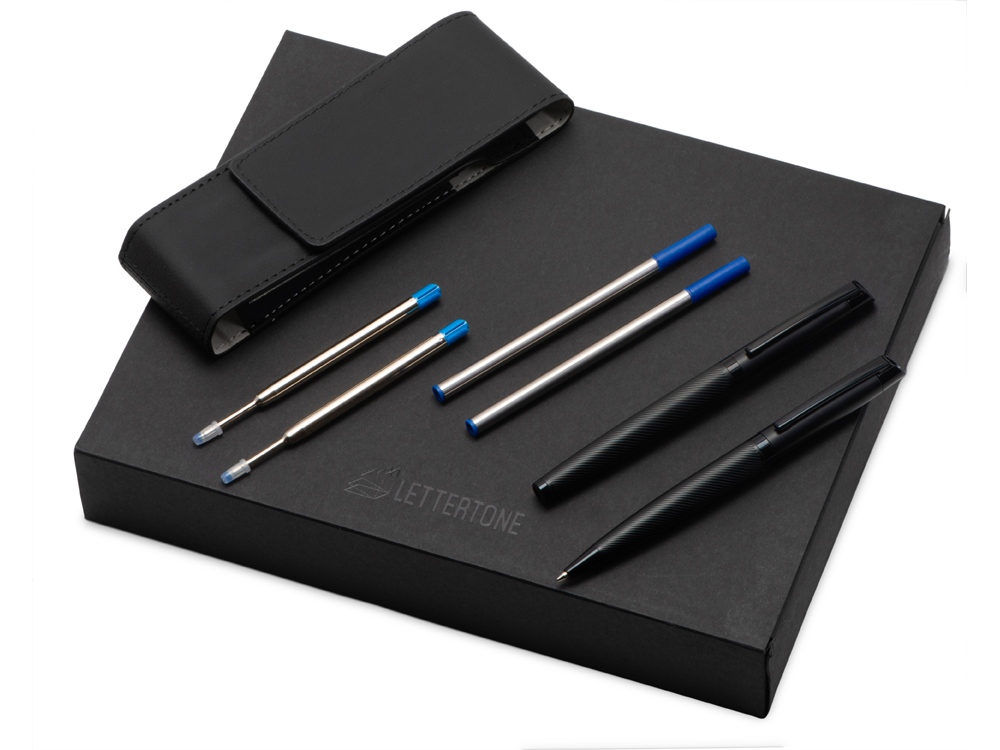 Подарочный набор ручек Dumas: ручка шариковая и роллер, 4 стержня (2 шариковых, 2 роллера), футляр-1