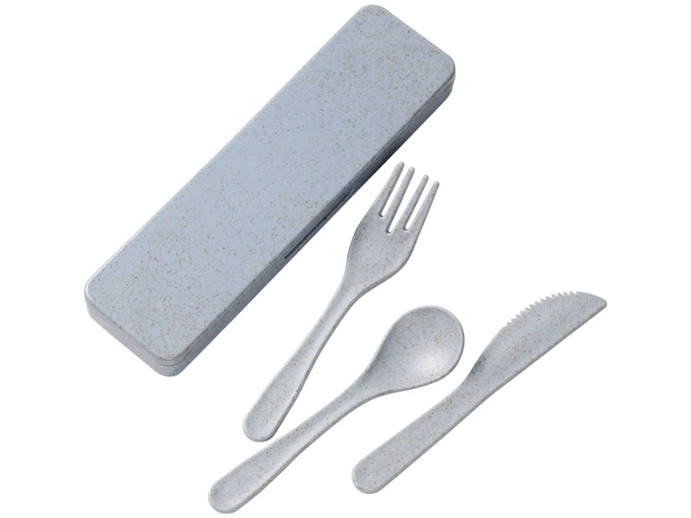 Набор столовых приборов Bamberg из бамбукового волокна, серый-3