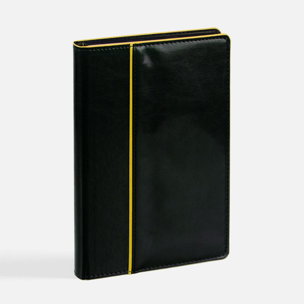 Ежедневник Alanis, недатированный, черный с желтым-1