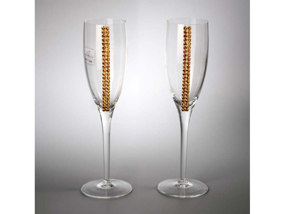 Бокалы для шампанского с кристаллами Swarovski Chinelli-0