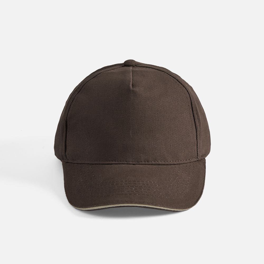 Бейсболка Long Beach, коричневая с бежевым-2